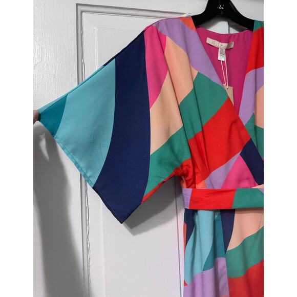 NWT Hutch Gemma Colorful Abstract Wrap Maxi Dress Size S - Picture 9 of 15